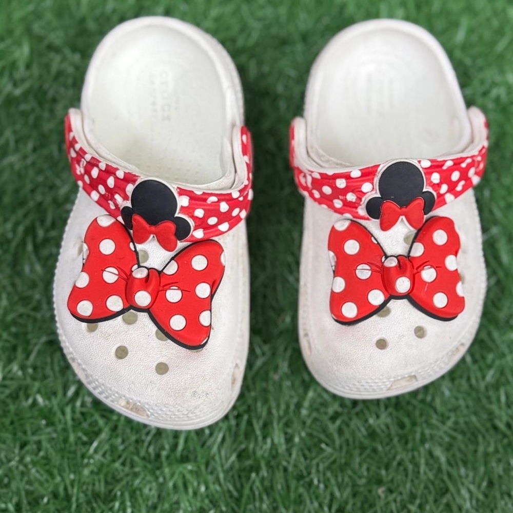 Crocs Kids‎ Red Polka Dot Bow Shoes Size C-7